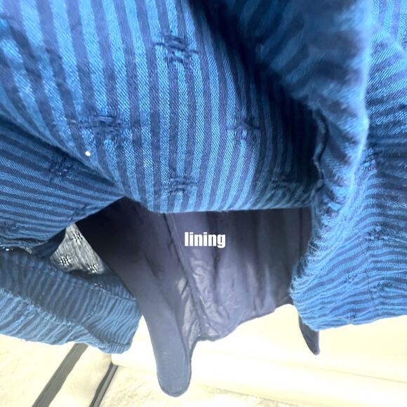 Draper James RSVP Dress Women's XL Blue Striped Smocked Milkmaid Style Peasant - Picture 3 of 7